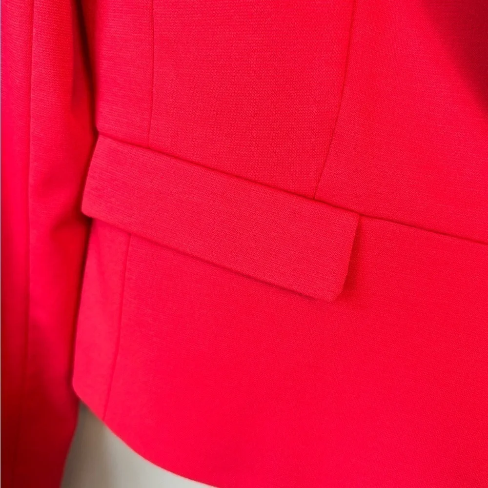 NEW Halogen Fitted Blazer Hidden Buttons Pink Hibiscus Polyester Women's Size 6 - Picture 6 of 16